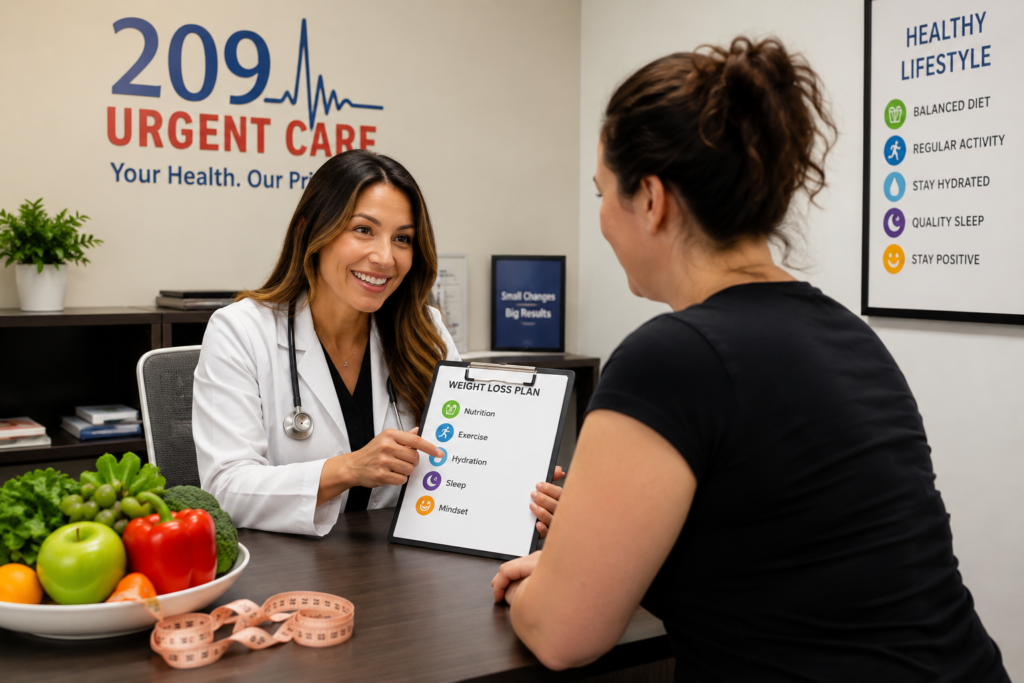 Medical weight loss consultation at 209 Urgent Care in Modesto