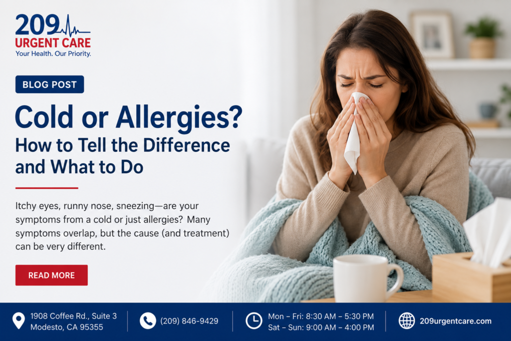 cold or allergies? find out at 209 urgent care in modesto