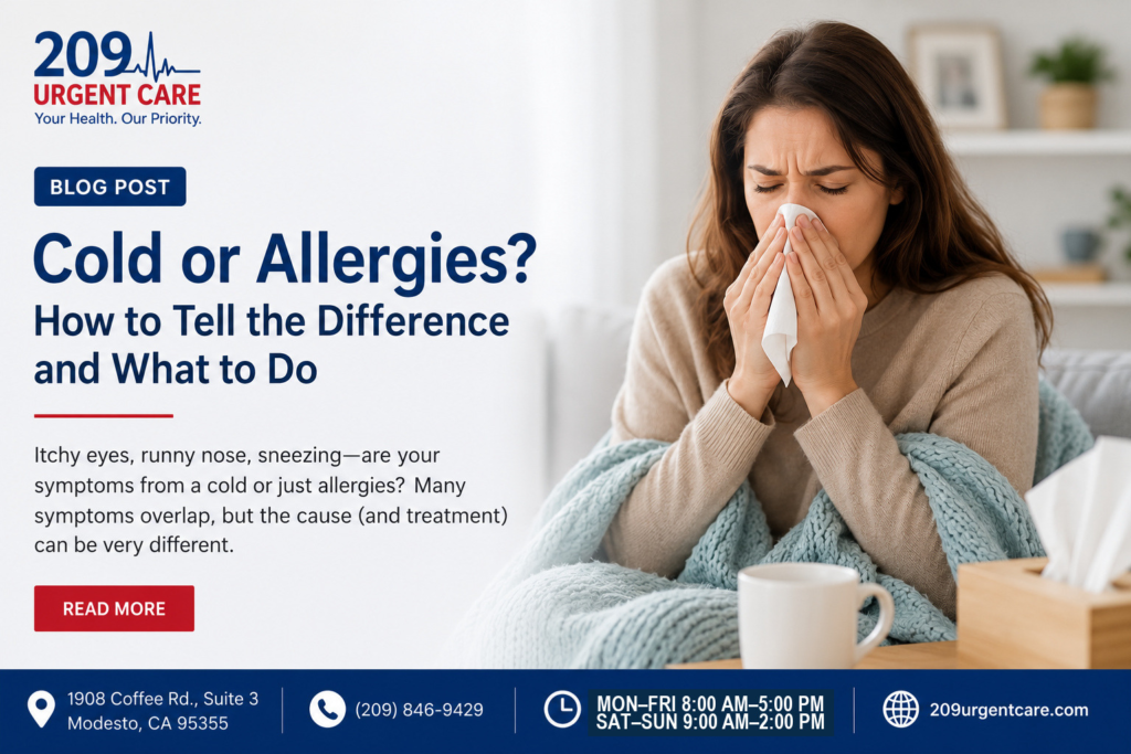 cold or allergies? find out at 209 urgent care in modesto