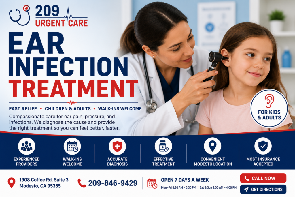 Healthcare provider discussing confidential STD testing with a patient at 209 Urgent Care in Modesto, CA.