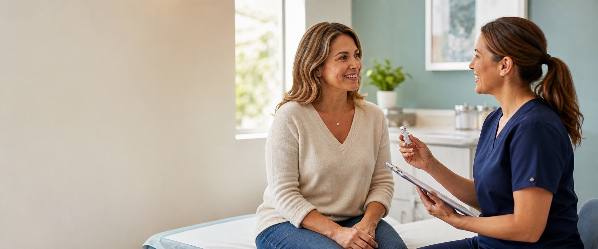 Patient speaking with a clinician about Vitamin B12 evaluation at 209 Urgent Care