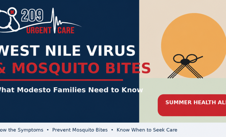 West Nile virus and mosquito bite prevention guide for Modesto families from 209 Urgent Care